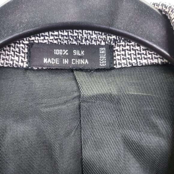 Gino Rossi Sport Coat Mens 40R 100% Silk Plaid 2-Button Blazer Nailshead Pattern - Picture 4 of 16